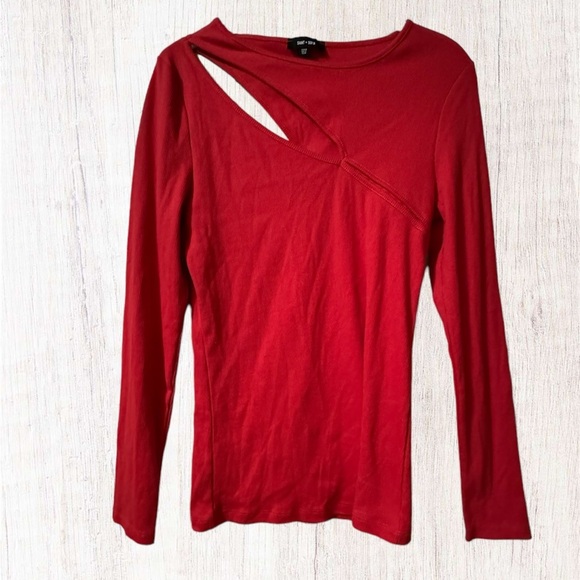 Saint + Sofia Reveal Ribbed Long Sleeve Knit Shirt size 8 US. Snug fit. - Picture 1 of 7